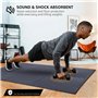 PAMENET Lot de 12 tapis d'exercice au sol pour gym à ou rembourrage de sol pour yoga, haltères, équipement de gym Noir