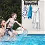 Breeshy Porte-Serviettes de Piscine avec Étagère, Décoration de Piscine Extérieure, Crochets Muraux pour Serviettes, Porte-Servi
