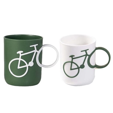 PAMENET Creatives Bicycle Lot de 2 verres pour brosse à dents