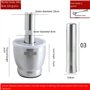 Qwertfeet 304 Presse-Purée en Acier Inoxydable Presse-Ail Solide Presse-Purée Domestique Presse-Ail Presse-Ail Mortier Bol de Br
