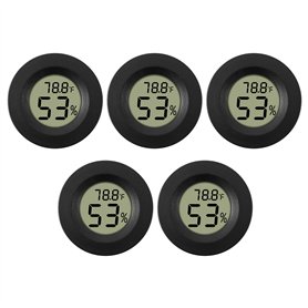 Lot de 5 thermomètres hygromètre numérique LCD moniteur d'humidité jauge pour humidificateurs déshumidificateurs