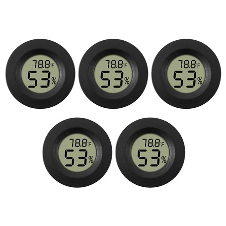 Lot de 5 thermomètres hygromètre numérique LCD moniteur d'humidité jauge pour humidificateurs déshumidificateurs