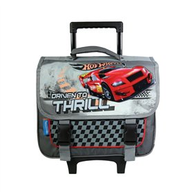 BAGTROTTER Cartable à roulettes 38 cm Hot Wheels voitures Gris