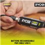 Clé à cliquet 4V USB Lithium - emmanchement carré 1/4’’ - 80 Nm - Livrée avec son câble USB-C & 1 batterie 4V 2,0 Ah USB Lithium