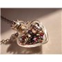 ds. distinctive style Collier en Forme de Fiole de Cœur avec Pendentif Bouteille de Parfum - Collier pour Liquide Commémoratif -