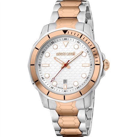Roberto Cavalli by Franck Muller Homme Analogique Quartz Montre avec Bracelet en Acier Inoxydable RV1G159M0081