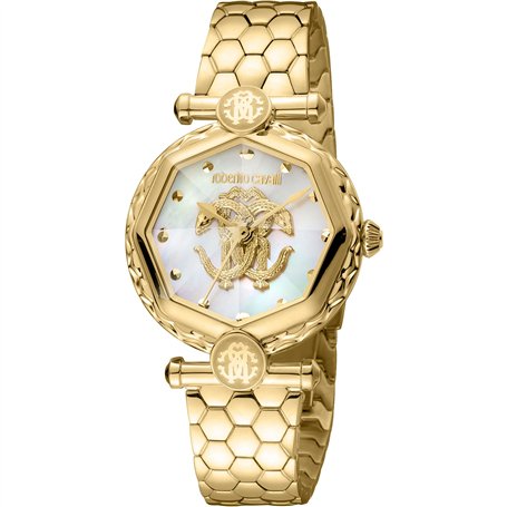 Roberto Cavalli by Franck Muller Femmes Analogique Quartz Montre avec Bracelet en Acier Inoxydable RV1L204M0051