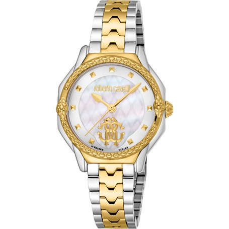 Roberto Cavalli by Franck Muller Femmes Analogique Quartz Montre avec Bracelet en Acier Inoxydable RV1L225M0071