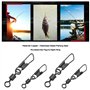 OTOTEC Lot de 100 émerillons de pêche en acier inoxydable - 2 tailles 32 mm et 23 mm - Noir mat