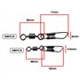 OTOTEC Lot de 100 émerillons de pêche en acier inoxydable - 2 tailles 32 mm et 23 mm - Noir mat
