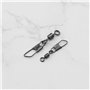 OTOTEC Lot de 100 émerillons de pêche en acier inoxydable - 2 tailles 32 mm et 23 mm - Noir mat