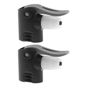EMSea 2pcs Double Tête Pompe Buse FV AV en Plastique Noir Vélo Pompe à Air Valve Tuyau Adaptateur Connecteur Remplacement Piste