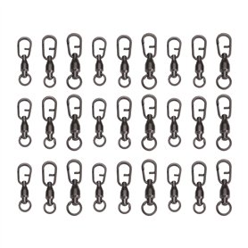 YINETTECH 30x émerillons à Roulement à Billes de Pêche avec Anneaux Fendus Ovales pour Leurres à Anneau Fendu d'eau Douce Et d'e
