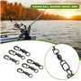 YINETTECH 30x émerillons à Roulement à Billes de Pêche avec Anneaux Fendus Ovales pour Leurres à Anneau Fendu d'eau Douce Et d'e