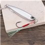 YINETTECH Lot de 2 Leurres de Pêche en Métal avec Hameçons Triples 40 G pour Maquereau Morue Bar Pêche en Eau Douce en Mer Chrom