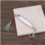 YINETTECH Lot de 2 Leurres de Pêche en Métal avec Hameçons Triples 40 G pour Maquereau Morue Bar Pêche en Eau Douce en Mer Chrom