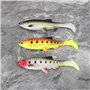 YINETTECH Lot de 3pcs Leurres Souples en Caoutchouc pour Pêche en Mer Leurre Souple de Simulation 15cm 36g pour Pêche en Eau Dou