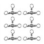 VGOL 80pcs Connecteur d'attirail Pêche à Anneau Rident en Acier Inoxydable Émerillons de Pêche à 3 Voies Accessoires pour Pêche