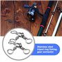 VGOL 80pcs Connecteur d'attirail Pêche à Anneau Rident en Acier Inoxydable Émerillons de Pêche à 3 Voies Accessoires pour Pêche 