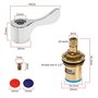 VGOL 1 paire 1/2" Lavabo Évier Robinet Tête de Levier Kit Conversion en Laiton Cartouche de Contrôle Hydraulique Vanne de Robine