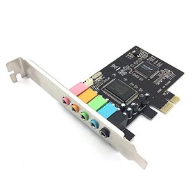 Hefddehy Carte son interne 5.1 pour carte son avec support avec carte PCI stéréo 3D faible PCI-E