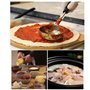 Qeunrtiy Pizza à Tartiner Sauce Louche PoignéE en Caoutchouc Fond Plat Cuisine CuillèRe de Cuisine en Acier Inoxydable Mesure Re
