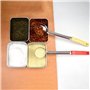 Qeunrtiy Pizza à Tartiner Sauce Louche PoignéE en Caoutchouc Fond Plat Cuisine CuillèRe de Cuisine en Acier Inoxydable Mesure Re