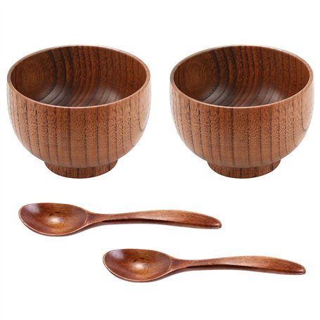 Tiamu Bol en naturel bois de jujube avec cuillères