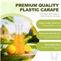 Juwacoo Lot de 2 carafes à eau en plastique de 1 l avec couvercle, carafe à eau de 1 l avec bec verseur, pichet à jus, thé glacé