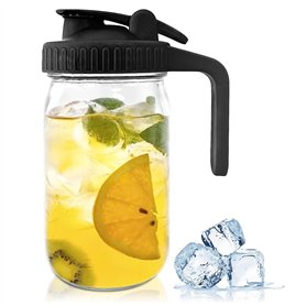 Povxlum 32oz Bocal en verre avec couvercle verseur