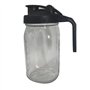 Povxlum 32oz Bocal en verre avec couvercle verseur, carafe à pour lait maternel, jus, lait, café, thé, limonade,