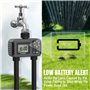 Raddy WS-5 Programmateur d'arrosage à 2 sorties pour tuyau d'arrosage, minuterie d'irrigation pour arrosage du jardin, retardate