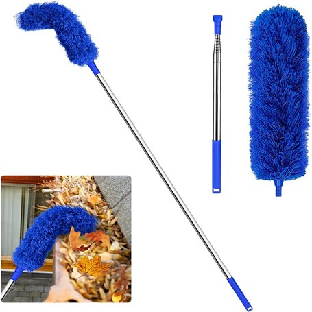 Geieold pour le Nettoyage de la Gouttière Outil de Toit avec Télescopique Extensible 8.2Ft Outil de Nettoyage de la Protection E