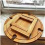 Torribaly Table de Pique-Nique Portable, Mini Table de Camping, Table de Jardin Ronde en Bois, boîte à collation Pliable, Distri