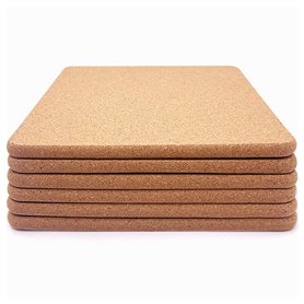 Nimooro Dessous de Plat en Liège - 6 Carrés Épais Haute Densité pour Plats Chauds