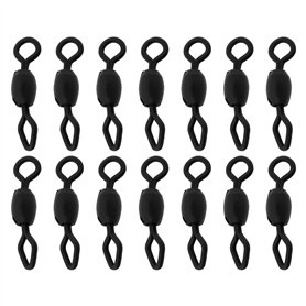 eMagTech 100pcs émerillons de Pêche en Eau Salée Ronds en Forme de Losange pour Pêche à La Carpe en Eau Douce 14 Mm Noir