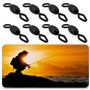 eMagTech 100pcs émerillons de Pêche en Eau Salée Ronds en Forme de Losange pour Pêche à La Carpe en Eau Douce 14 Mm Noir