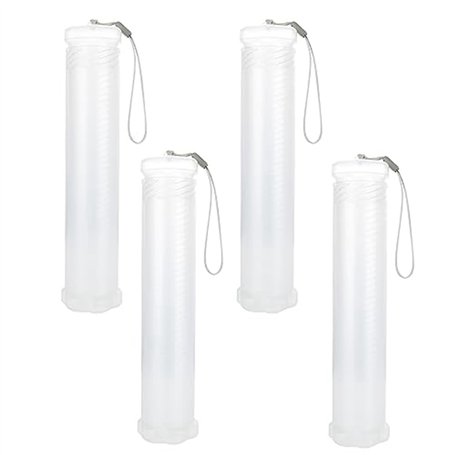 Willoghsa Lot de 4 Étuis à Pinceaux en Plastique Extensibles Clairs Longs Porte-Pinceaux Tube de Stockage Contenant à Crayons