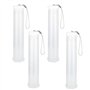 Willoghsa Lot de 4 Étuis à Pinceaux en Plastique Extensibles Clairs Longs Porte-Pinceaux Tube de Stockage Contenant à Crayons