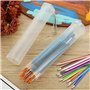 Willoghsa Lot de 4 Étuis à Pinceaux en Plastique Extensibles Clairs Longs Porte-Pinceaux Tube de Stockage Contenant à Crayons
