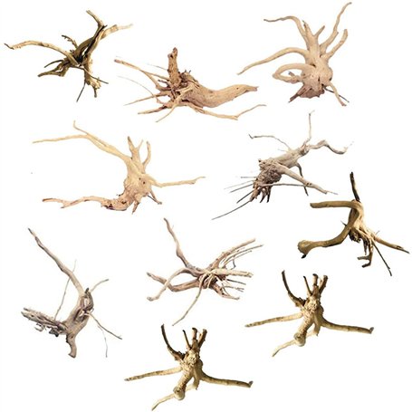 NISHZHU Mini Bois Flotté pour Aquarium Branches en Bois Naturel DéCorations D'Aquarium Tronc d'arbre Bois Flotté Assorti (10 Pac