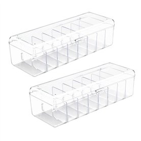 Qeunrtiy Boîte de Rangement pour Cartes à Échanger de 2 Pièces avec Diviseurs Amovibles pour Cartes Standard.