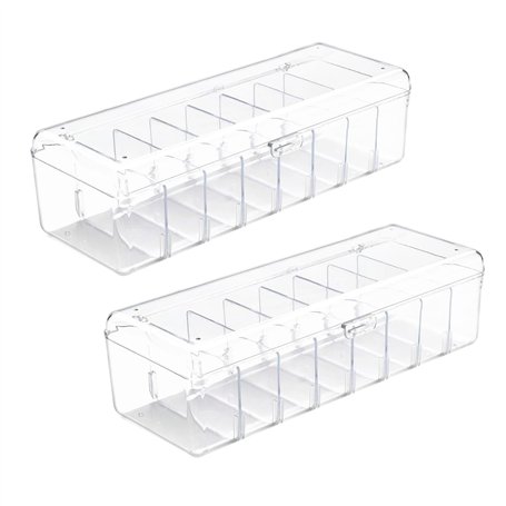 Qeunrtiy Boîte de Rangement pour Cartes à Échanger de 2 Pièces avec Diviseurs Amovibles pour Cartes Standard.