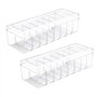 Qeunrtiy Boîte de Rangement pour Cartes à Échanger de 2 Pièces avec Diviseurs Amovibles pour Cartes Standard.