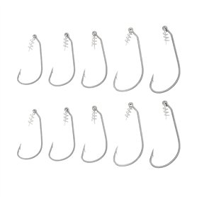 ECSiNG Lot de 20 Hameçons Pêche à Verrouillage Rotatif avec Hameçon de Pêche à Ressort avec Goupille Centrage Taille 1/0 2/0 3/0