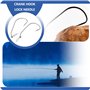 ECSiNG Lot de 20 Hameçons Pêche à Verrouillage Rotatif avec Hameçon de Pêche à Ressort avec Goupille Centrage Taille 1/0 2/0 3/0