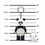 Lego Panda Guy - Porte-clés LED - Grande figurine de 7,6 cm avec lumière (KE195H) - Mobile - Blanc - Avec piles - Porte-clés amu