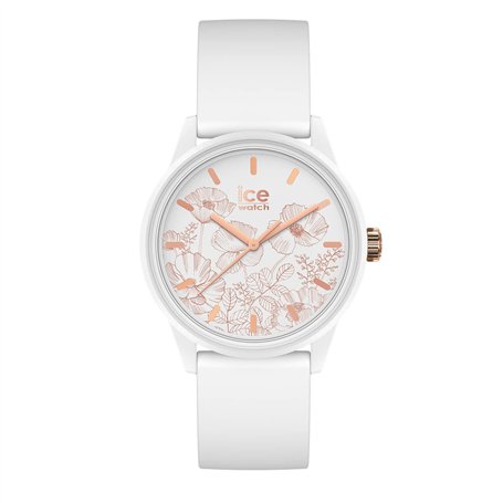 ICE-WATCH - Ice Solar Power Spring White - Montre Blanche pour Femme avec Bracelet en Silicone - 020596 (Small)