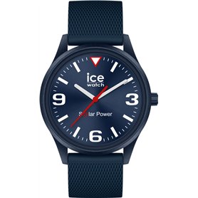 ICE-WATCH - Ice Solar Power Casual Blue Red - Montre Bleue pour Homme avec Bracelet en Silicone - 020605 (Medium)