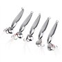 OriGlam Lot de 5 Leurres de Pêche Durs - Kit en Métal Avec Hameçons Triples pour Saumon et Bar